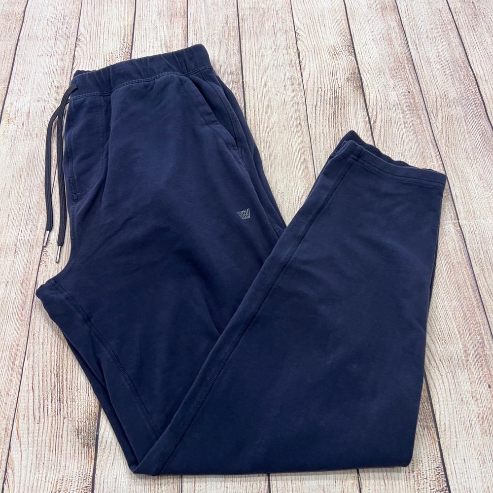 Mack Weldon Mens Ace Sweatpants Navy Blue Cotton Stretch Joggers Large L